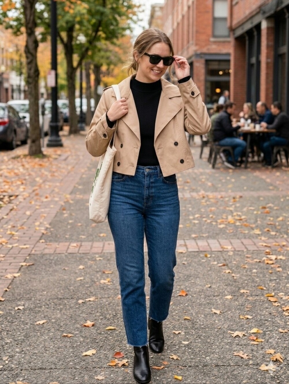 Arden B Cropped Trench Coat - Tan